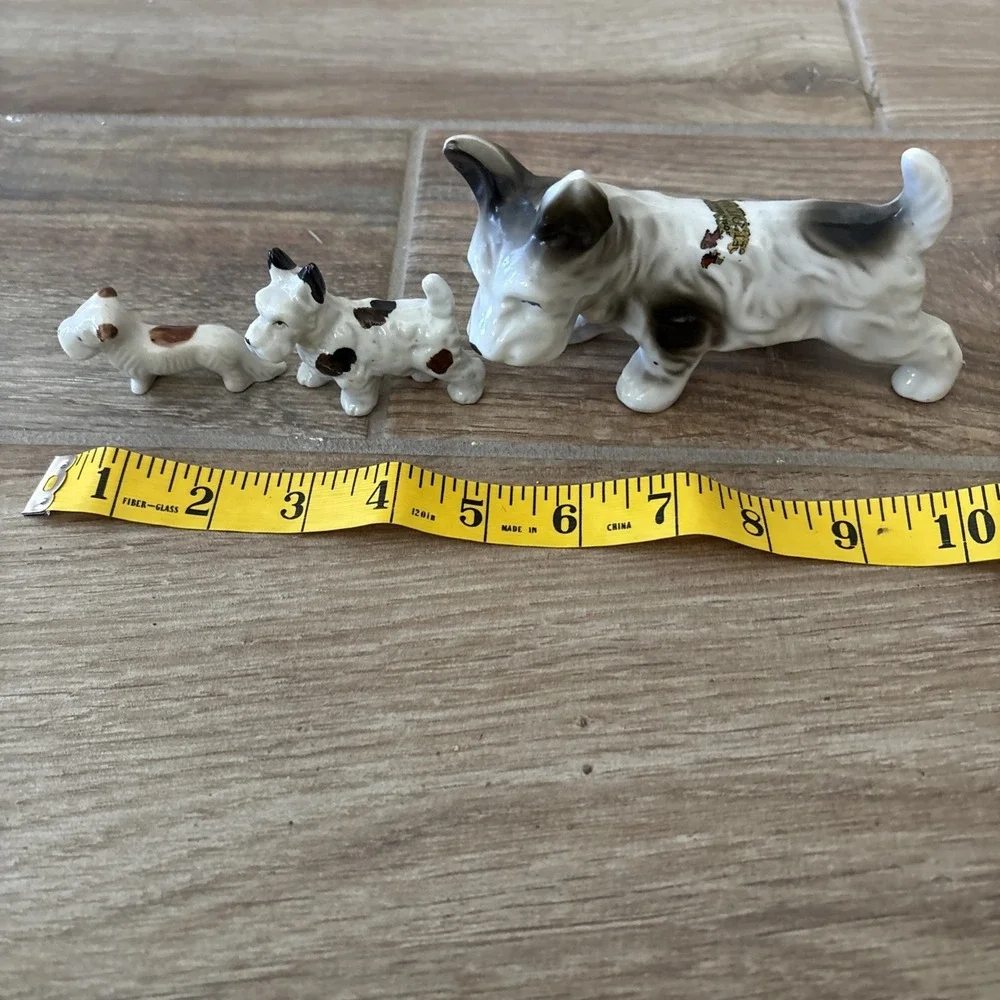 Porcelain Scottie‎ Dog Figurines Scottish Terriers (3 Total)